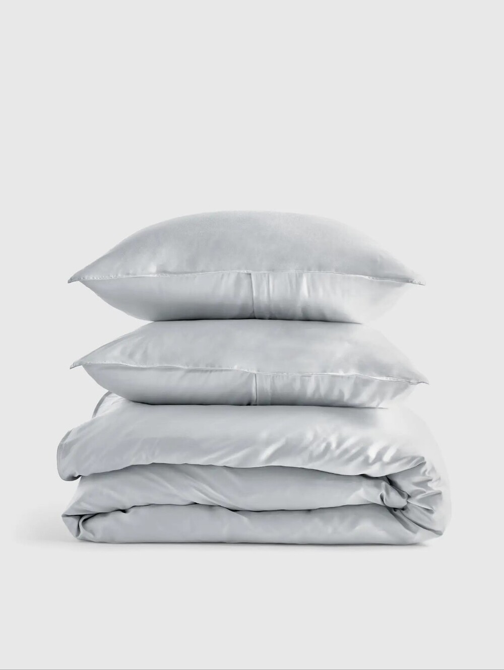 Quince Organic  Bamboo Luxury Light Blue Duvet Cover & Shams King Set NWT